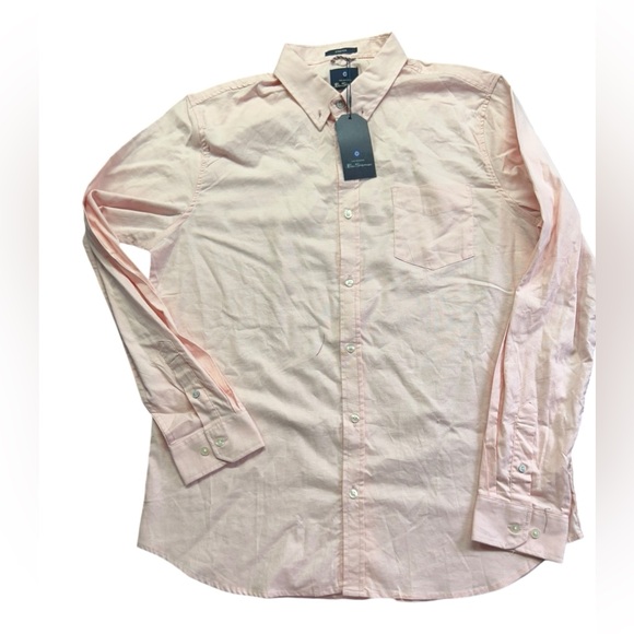 BEN SHERMAN Mens Pink Button-Down Stretch Long Sleeve Modern dress shirt NWT - Picture 6 of 7